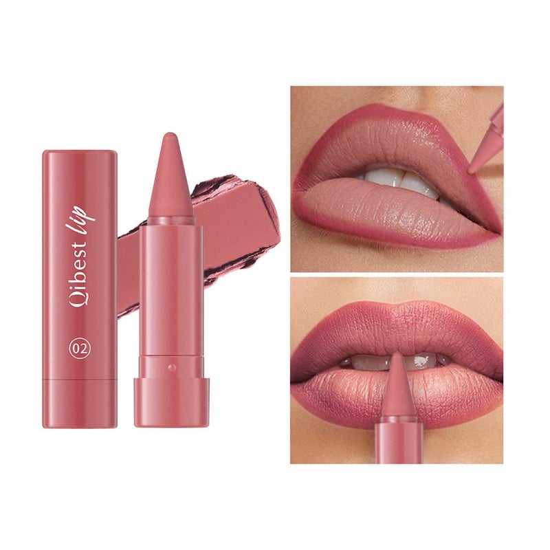 Long-lasting, easy-to-apply matte finish, twist-up lipstick pen, natural waterproof lipstick lip liner makeup.